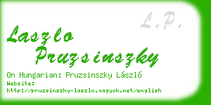 laszlo pruzsinszky business card